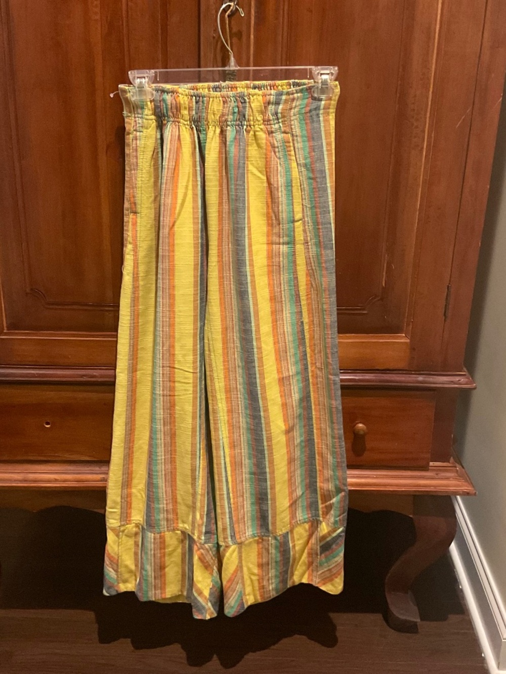 Free People Chambers Laid Back Stripe Pants in Butter Yellow Combo , Size XS